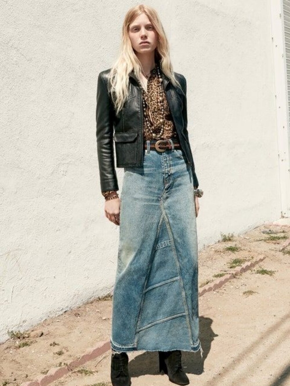 Saint Laurent Light Blue Denim Skirt Jeans